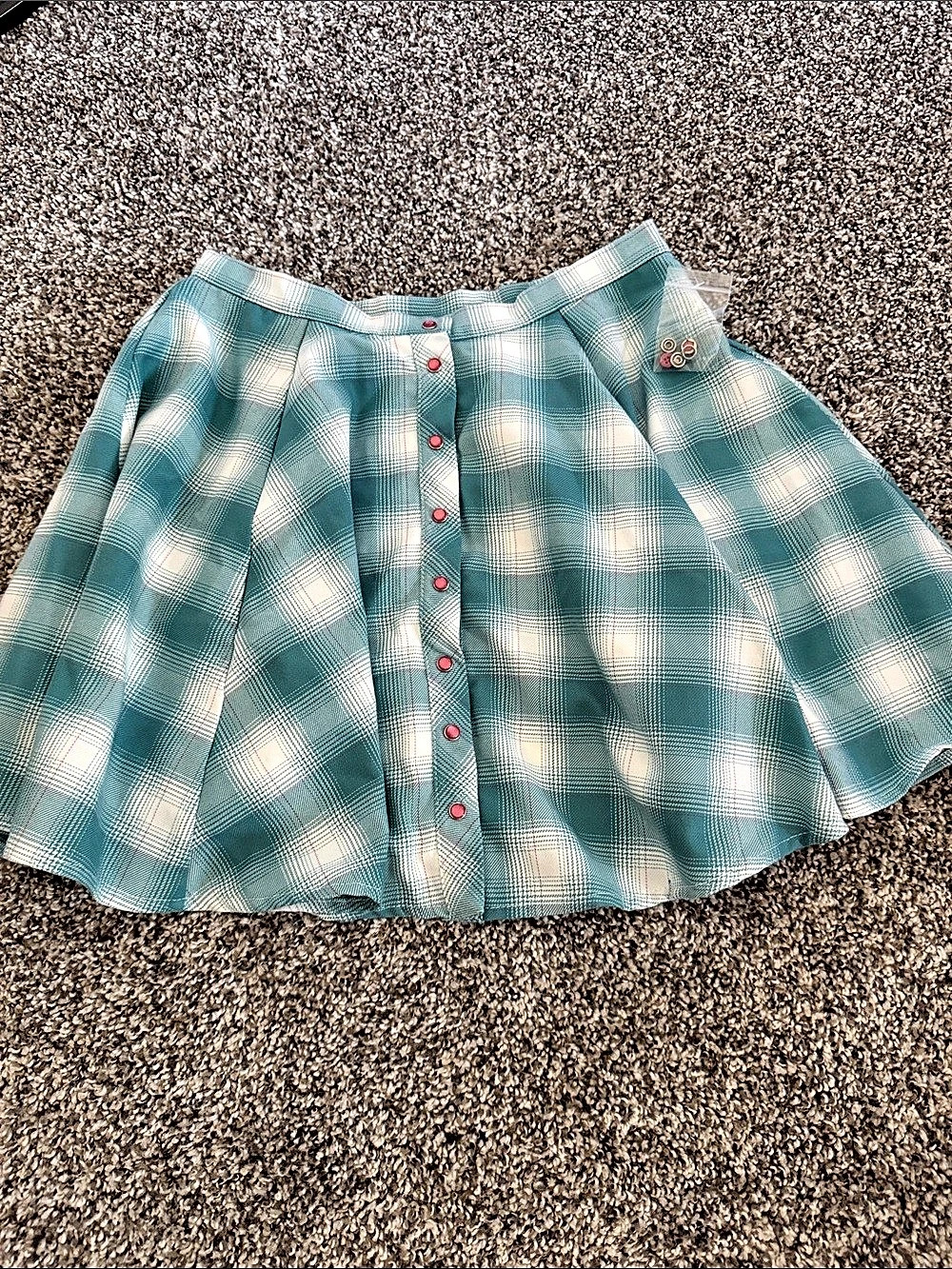 DIXON Flannel Skirty Plaid Circle Skirt in Blue & White Size XS NWOT
